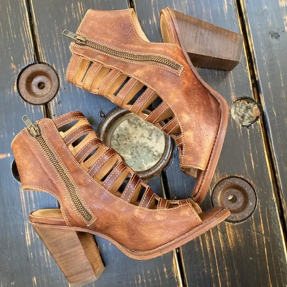 Bed|Stu Occam Lattice Heeled Ankle Boot Sandals