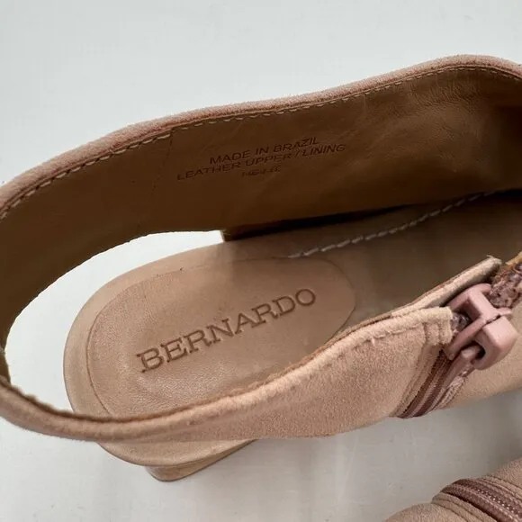 Bernardo Leather or Suede Heeled Sandals - Lizzie Woman’s tan nude size 7.5