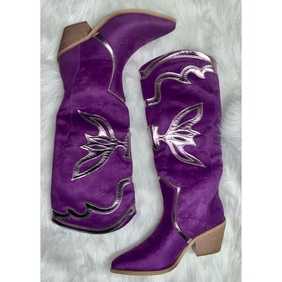 Betty 70 Butterfly Knee High Boots- Size 6.5