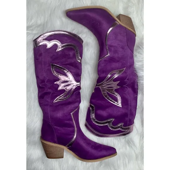 Betty 70 Butterfly Knee High Boots- Size 6.5