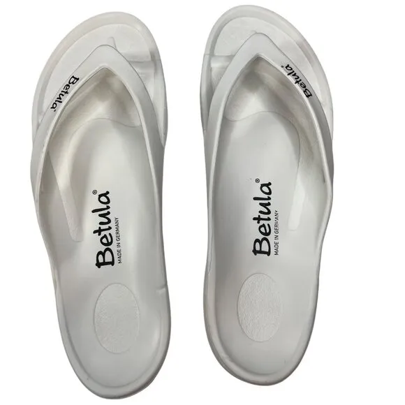 Betula Mens White Slide Sandals Size 11.5 EVA Sole Comfortable Footbed 68a