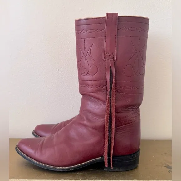 Bilbo Cowboy Boots Red Sz 9 leather Mens Western