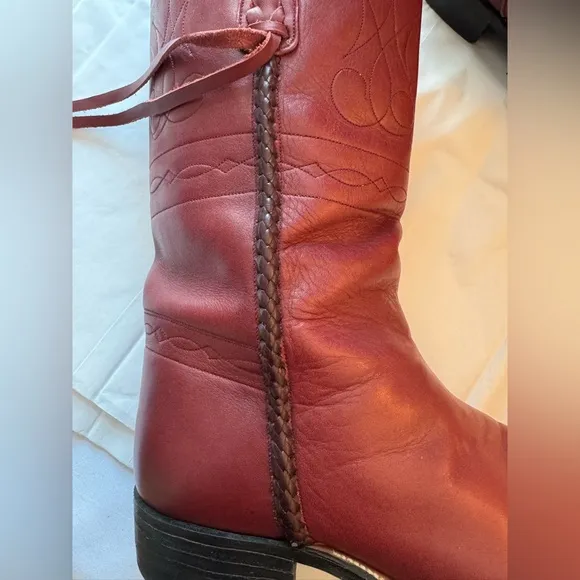 Bilbo Cowboy Boots Red Sz 9 leather Mens Western