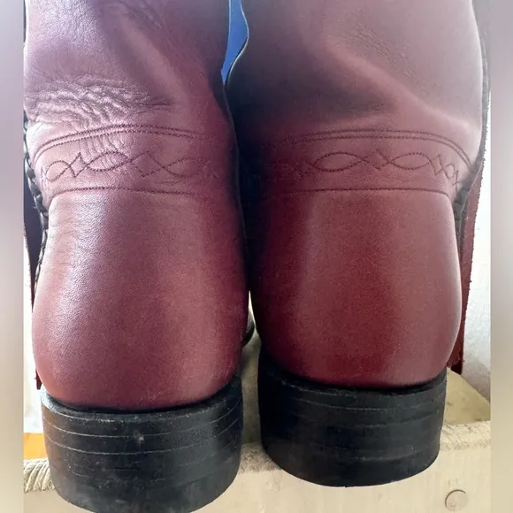 Bilbo Cowboy Boots Red Sz 9 leather Mens Western