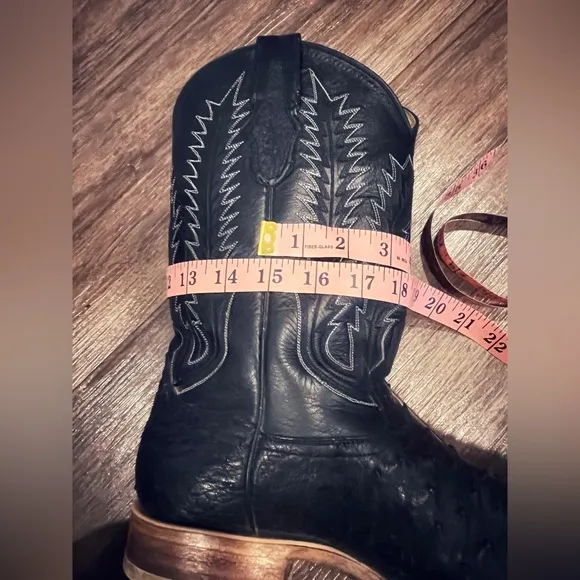 BILBO Full Quill Ostrich Mens Leather Cowboy Boots SZ 9.5 US /8.5 Mex po…