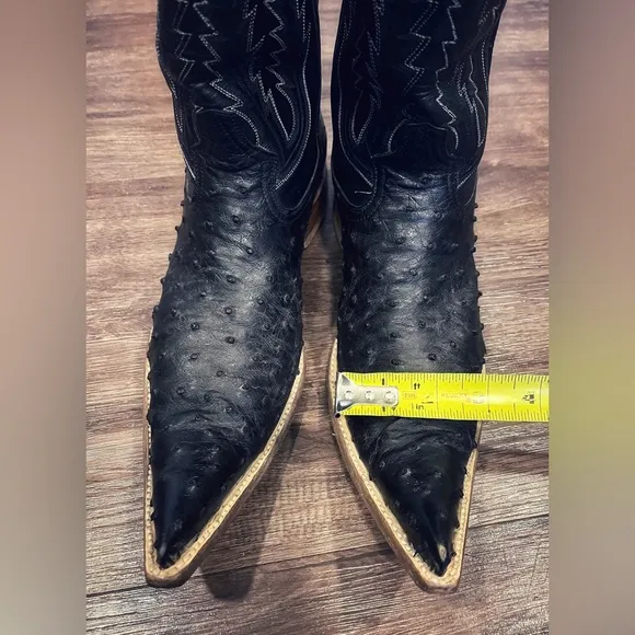 BILBO Full Quill Ostrich Mens Leather Cowboy Boots SZ 9.5 US /8.5 Mex po…