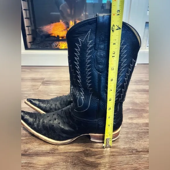 BILBO Full Quill Ostrich Mens Leather Cowboy Boots SZ 9.5 US /8.5 Mex po…