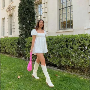 Billini Novena western off-white woman’s knee high boots Size 10