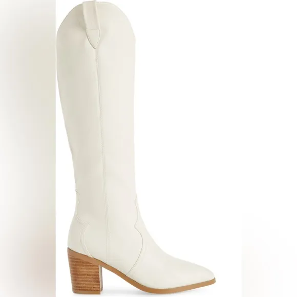 Billini Novena western off-white woman’s knee high boots Size 10