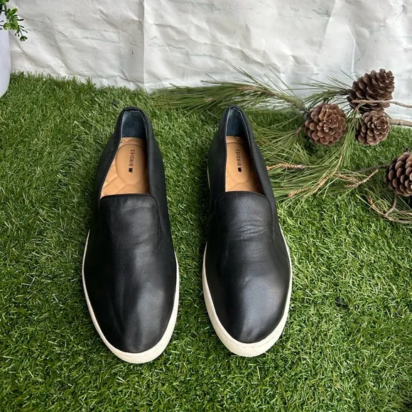 BIRDIES black Leather loafers Size 7.5 new no box