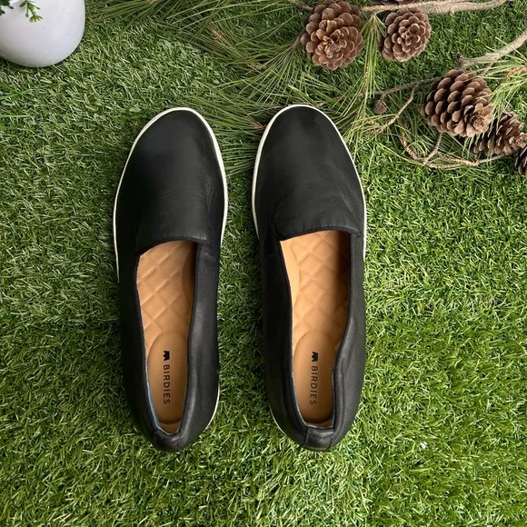 BIRDIES black Leather loafers Size 7.5 new no box