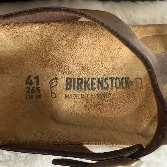 BIRKENSTOCK 41 Gizeh Toe Post Sandals Bronze Golden Brown Toffee • Metallic