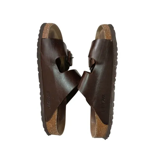 Birkenstock Arizona Double Buckle Sandals Size 41 Mens 8 - 8 1/2 Brown Leather