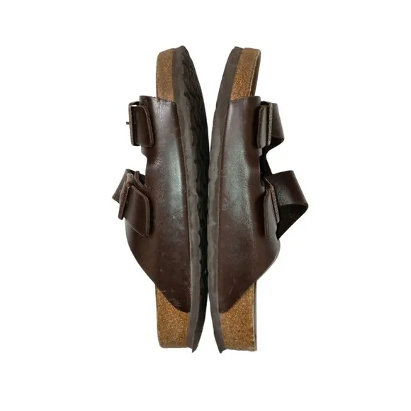 Birkenstock Arizona Double Buckle Sandals Size 41 Mens 8 - 8 1/2 Brown Leather