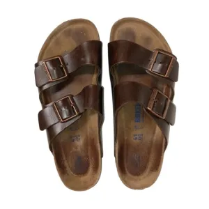 Birkenstock Arizona Double Buckle Sandals Size 41 Mens 8 - 8 1/2 Brown Leather