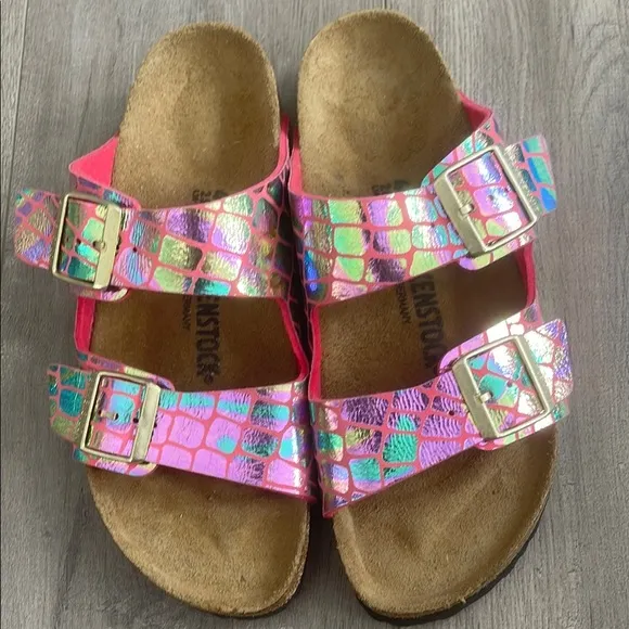 Birkenstock Arizona Gator Gleam Raspberry pink size 41 woman's Sandals