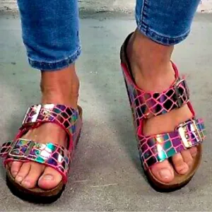 Birkenstock Arizona Gator Gleam Raspberry pink size 41 woman's Sandals
