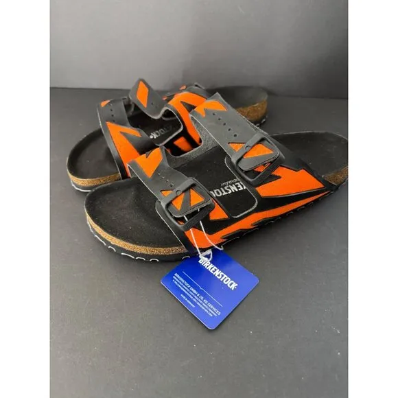 Birkenstock Arizona Sandals Orange Black EU 42 Men's US 9 Women's US 11 Narrow