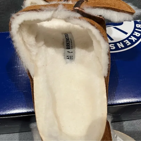 Birkenstock Arizona Shearing Women’s Sandals Suede Leather Mink Size 10 US