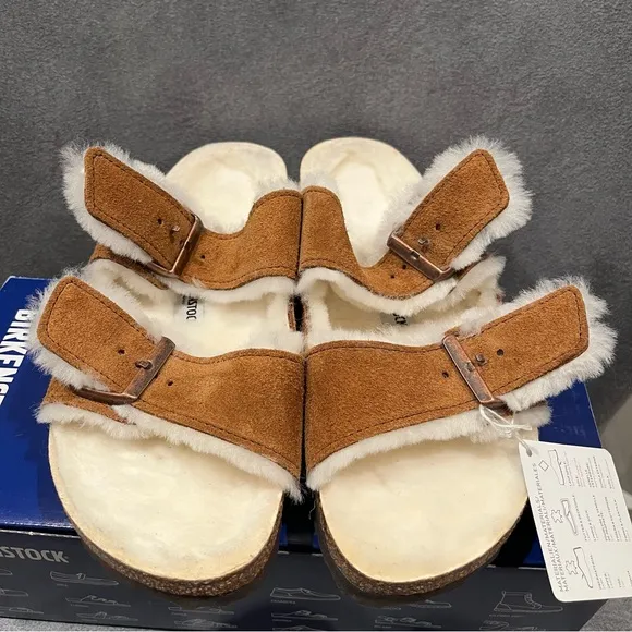 Birkenstock Arizona Shearing Women’s Sandals Suede Leather Mink Size 10 US