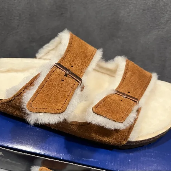 Birkenstock Arizona Shearing Women’s Sandals Suede Leather Mink Size 10 US