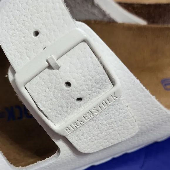 Birkenstock Arizona Womens Birko White Pebbled Leather Sandals Size 40 N