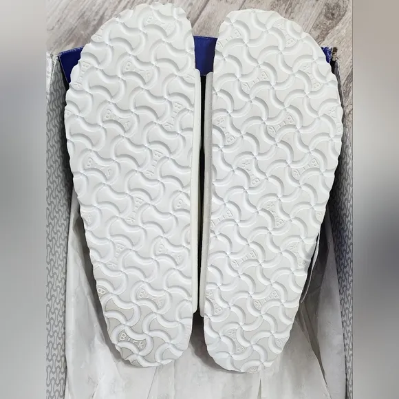 Birkenstock Arizona Womens Birko White Pebbled Leather Sandals Size 40 N