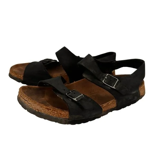 Birkenstock Birki's Black Women's Leather Sandals Size 250 / 8