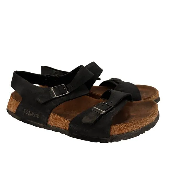 Birkenstock Birki's Black Women's Leather Sandals Size 250 / 8
