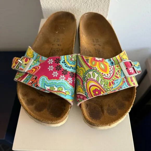 Birkenstock Birki’s Tropical Floral Colorful Paisley Slide Sandals EU41/USW10/M8