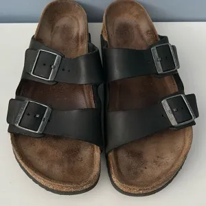 Birkenstock Black  Leather Sandals 42