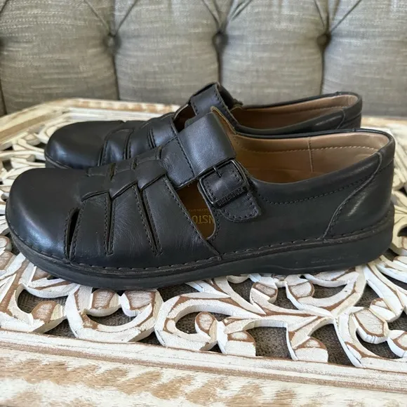 Birkenstock Black Leather Sandals Shoes Men’s 46 US 13