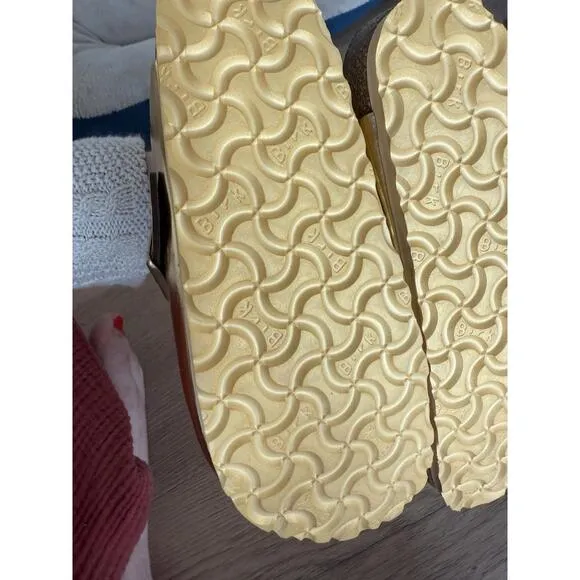 Birkenstock Boston Leather Gold  Metallic Size 36 Narrow
