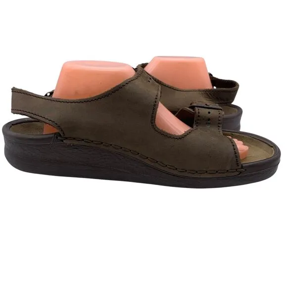 Birkenstock Brown Leather Nebraska Sandals Men’s Size 11 Removable Sole