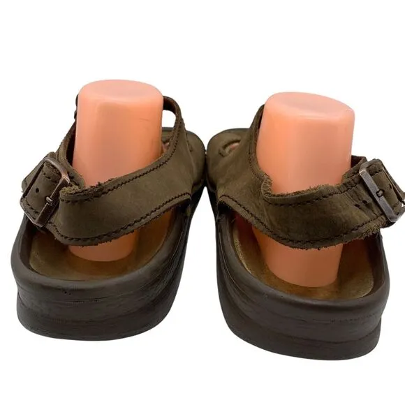 Birkenstock Brown Leather Nebraska Sandals Men’s Size 11 Removable Sole