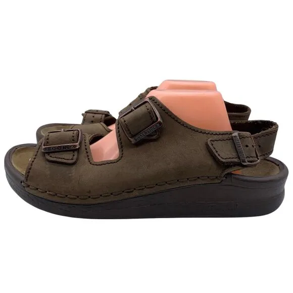 Birkenstock Brown Leather Nebraska Sandals Men’s Size 11 Removable Sole