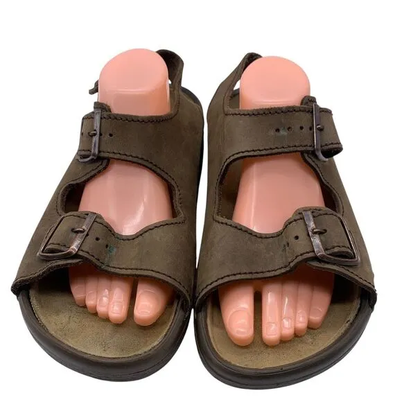 Birkenstock Brown Leather Nebraska Sandals Men’s Size 11 Removable Sole