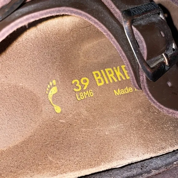 Birkenstock brown leather sandals size - 39, L8/M6