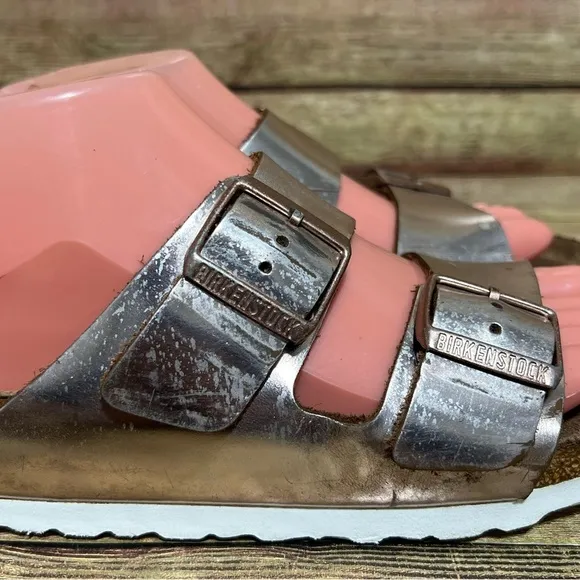 Birkenstock Gold Patent Leather Arizona Sandals