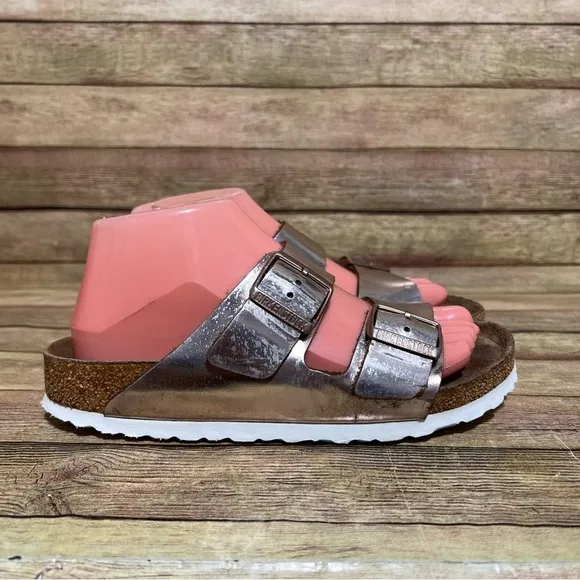 Birkenstock Gold Patent Leather Arizona Sandals