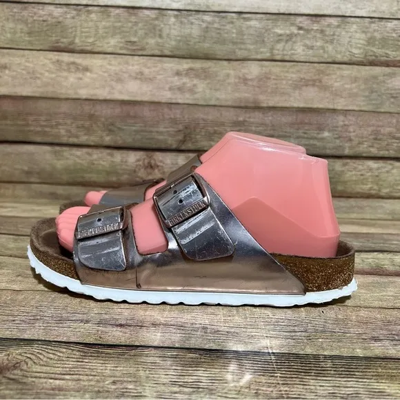 Birkenstock Gold Patent Leather Arizona Sandals