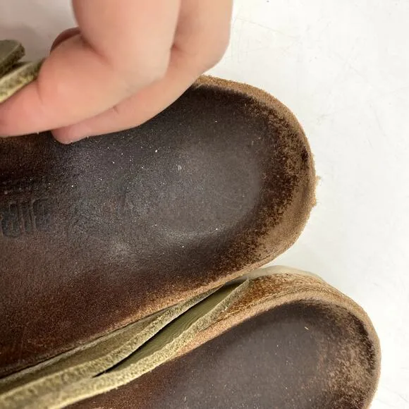 Birkenstock Green Leather Arizona Sandals
