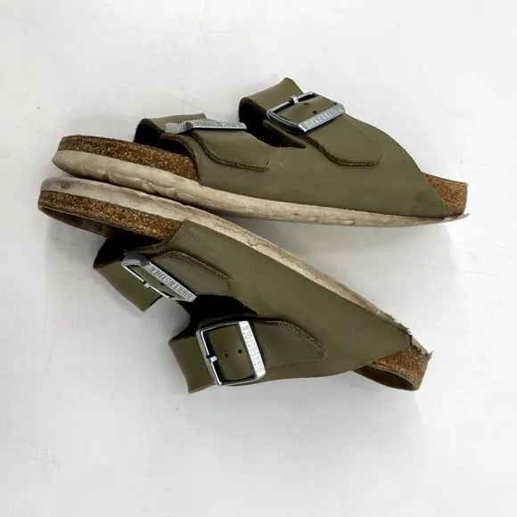Birkenstock Green Leather Arizona Sandals