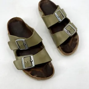 Birkenstock Green Leather Arizona Sandals