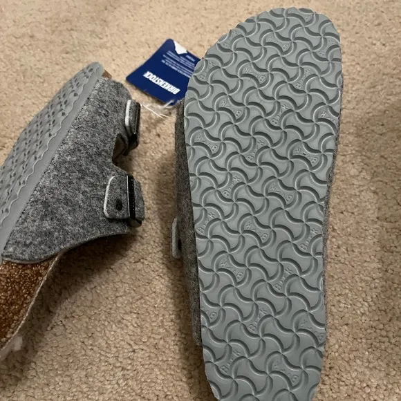 Birkenstock grey wool sandals/slippers size 34