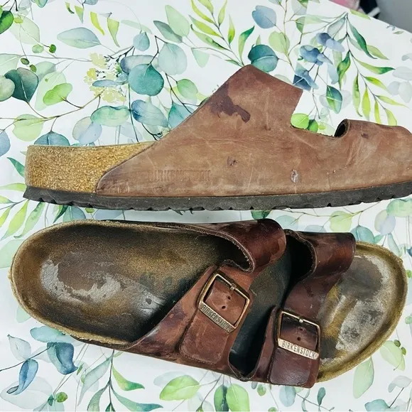 Birkenstock Habana Brown Leather Arizona Sandals 45