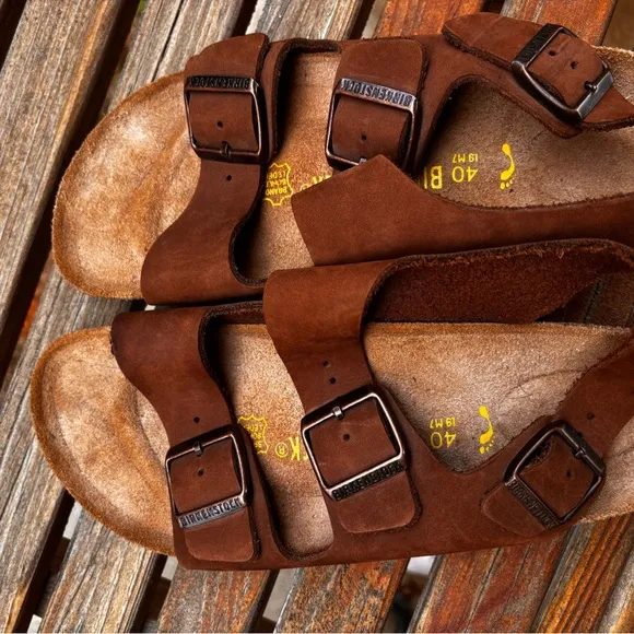 Birkenstock Leather Milano Strap Sandals