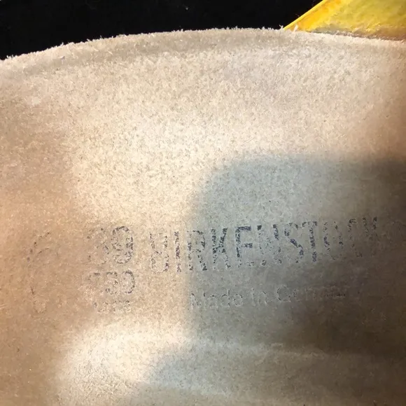 Birkenstock Madrid Bright Yellow Patent Leather Sandals Size 39 US 8/8.5