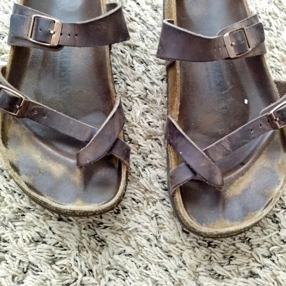 Birkenstock mayari brown leather sandals sz 38/7,5
