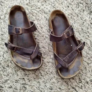 Birkenstock mayari brown leather sandals sz 38/7,5